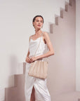 Carrie Pleated Vegan Bag- Bone - Cloth + Cabin