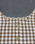 Gabriela Plaid Button Tank