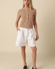 Tahni Striped Button-Front Top