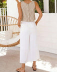 Gabriela Plaid Button Tank