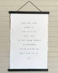 Handmade Paper Print, Kiss Your Life Inspirational Sign - Cloth + Cabin