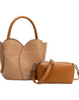 Tulip Raffia Embossed Recycled Top Handle - Cloth + Cabin