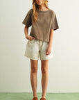 Baylee Short Sleeve Linen Knitted Top