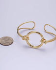 14K Gold Filled Round Circle Rope Tied Minimalist Cuff Bangle Bracelet