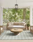 3x5 Ocean Gridscape Green Indoor/Outdoor Area Rug