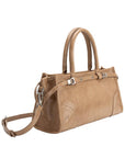 Rhonda Tan Recycled Vegan Leather Top Handle Bag - Cloth + Cabin