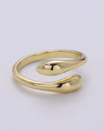 Simple Minimalist Gold Filled Wrapped Adjustable Ring