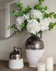 Terracotta Jug Vase w/ Metallic Bronze & Natural Tan