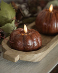 3" Bronze LED Pumpkin Candle - Cloth + Cabin
