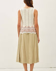 Azaria Crinkled Midi Skirt