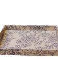 Cream/Blue Fabric Wrapped Tray