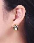 24K Gold Filled Chunky Wide Dome Stud Earrings
