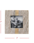 4x4 Photo Soren Beige Marble Picture Frame Brass Inlay
