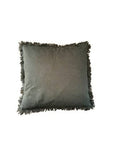 Moss Square Frayed Pillow