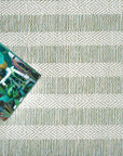 3x5 Ocean Striped Green Cream Indoor/Outdoor Area Rug