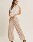 Karlie Elastic Stripe Cotton Barrel Pants - Cloth + Cabin