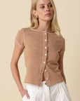 Tahni Striped Button-Front Top