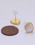 Shell Pearl Bezel Earrings