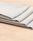 Grey Striped Cotton Napkins / Set of 4 - Cloth + Cabin