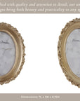 Gold Polyresin Oval Rosette Border Photo Frame - Cloth + Cabin