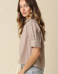 Anni Gingham Puff Sleeve Blouse