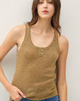 Akira Knit Button Up Henley Tank
