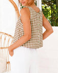 Gabriela Plaid Button Tank