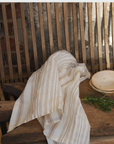 Stripe Dish Towel in Nougat / Set of 2 - Cloth + Cabin