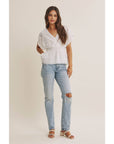 Zoie Swiss Dot Lace Peplum Blouse