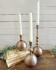 Large Stacked Orb Taper Candle Holder
