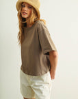 Baylee Short Sleeve Linen Knitted Top