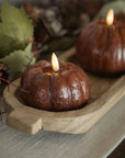 3" Bronze LED Pumpkin Candle - Cloth + Cabin
