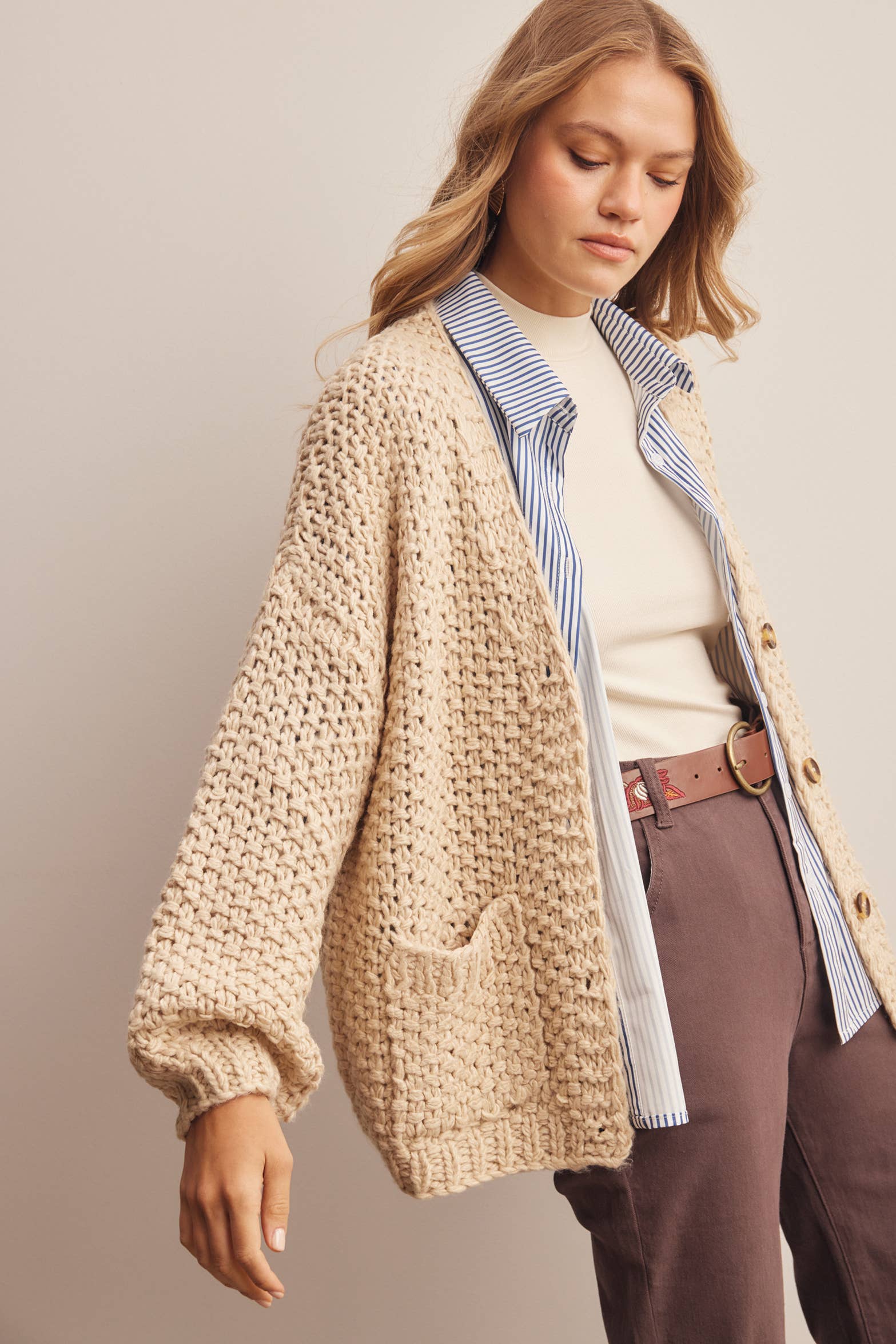 Aliza Handmade Chunky Knit Cardigan