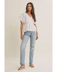 Zoie Swiss Dot Lace Peplum Blouse