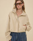 Ayla Stand Collar Drawstring Jacket