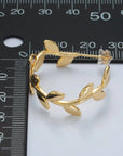 30mm Nature Leaf C-Shaped Hoop Earrings