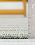 3x5 Ocean Striped Green Cream Indoor/Outdoor Area Rug