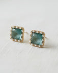 Blue Cubic Zirconia Geometric Stud Earrings - Cloth + Cabin