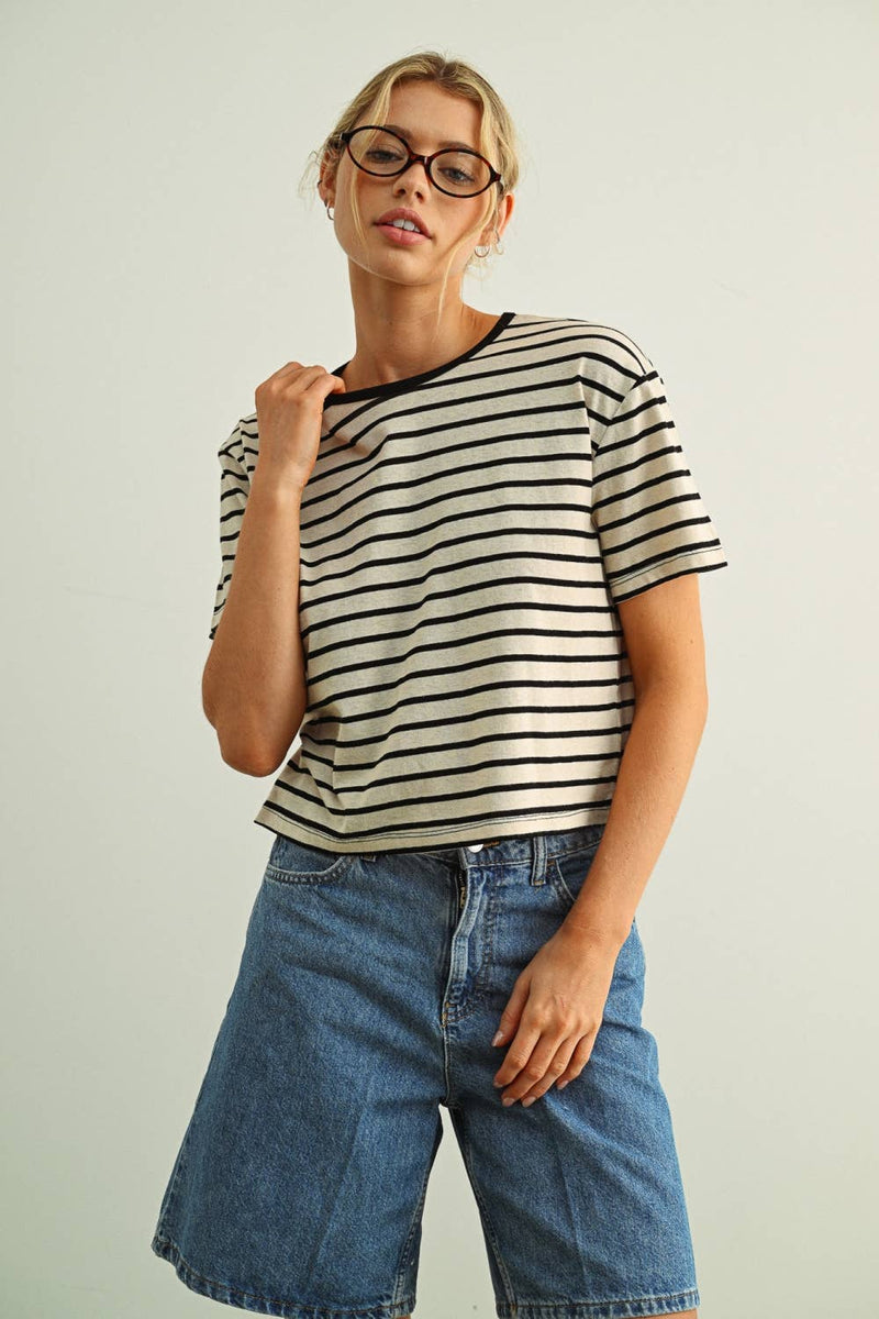 Nancy Essential Stripe Ringer Tee - Cloth + Cabin