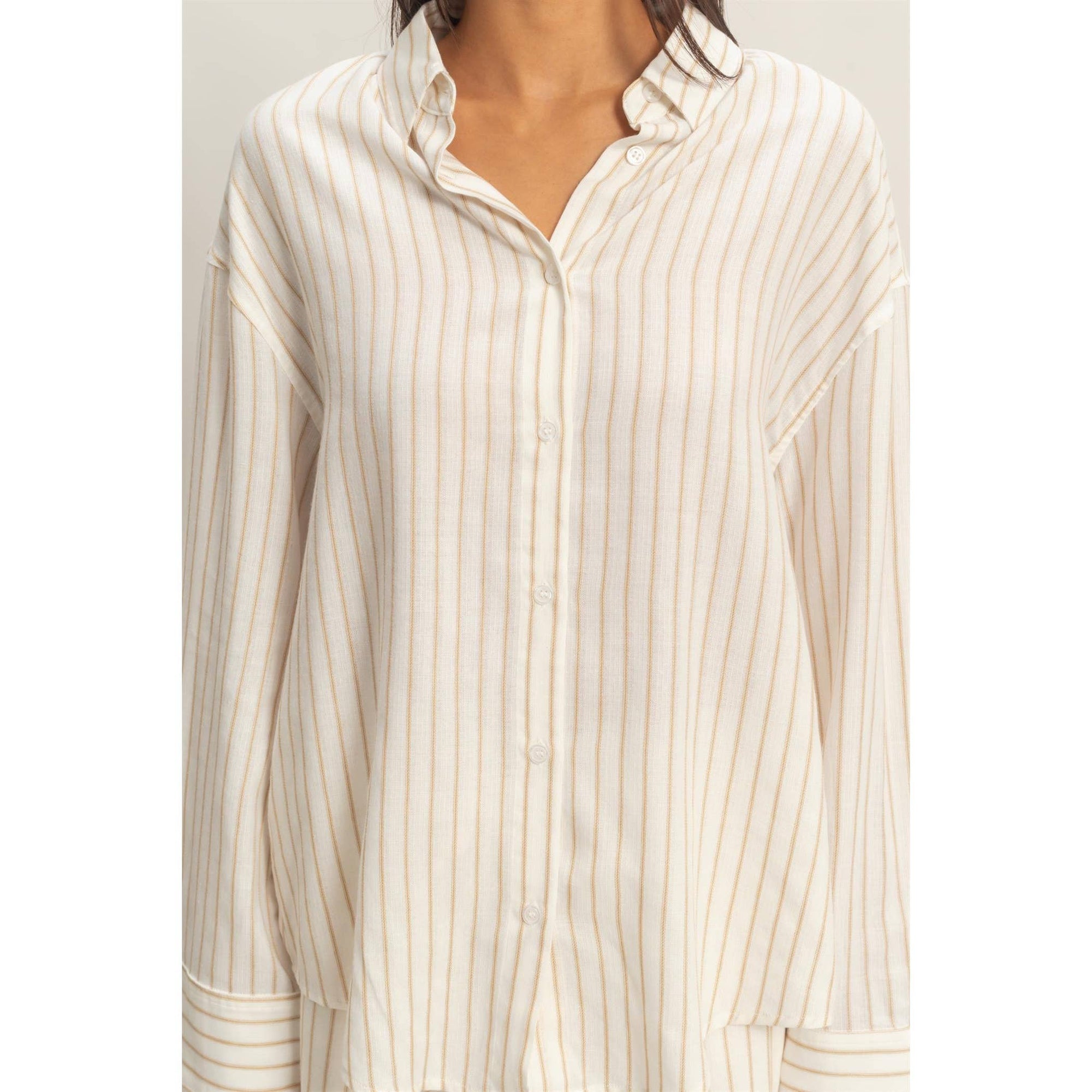 Hailee Striped Button-Up Shirt - Cloth + Cabin