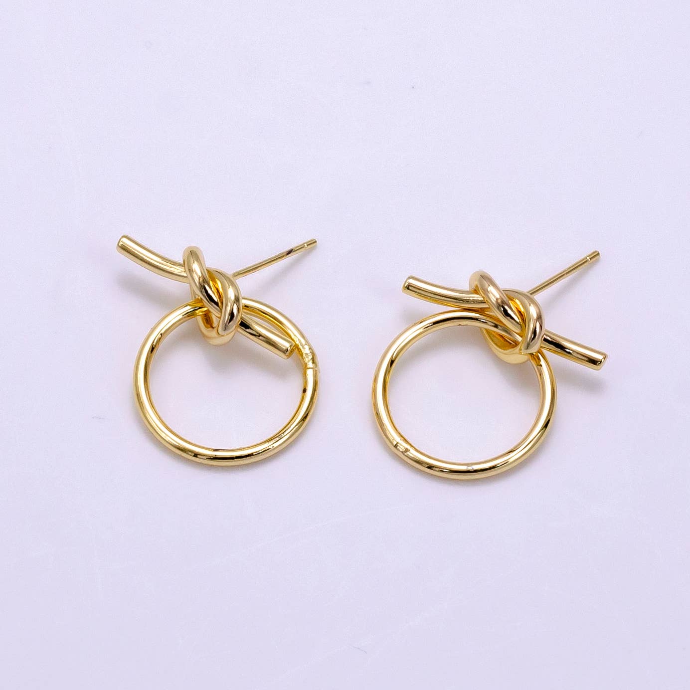 Tied Knot Drop Circle Stud Earrings - Cloth + Cabin