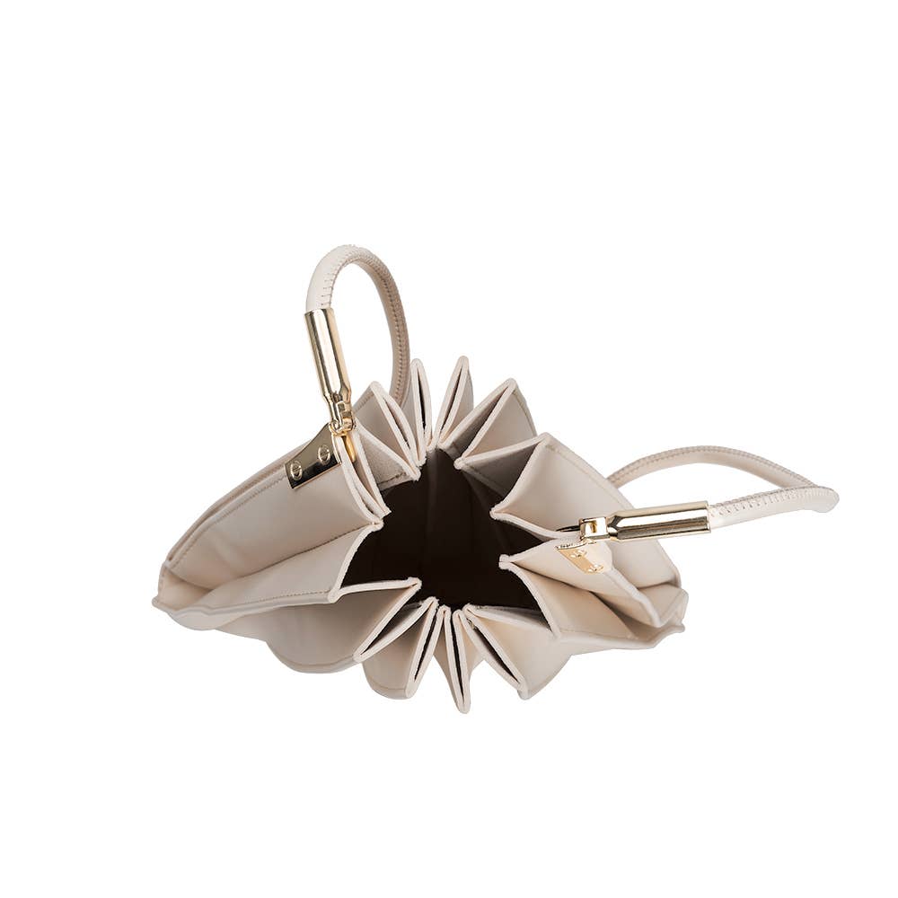 Carrie Pleated Vegan Bag- Bone - Cloth + Cabin