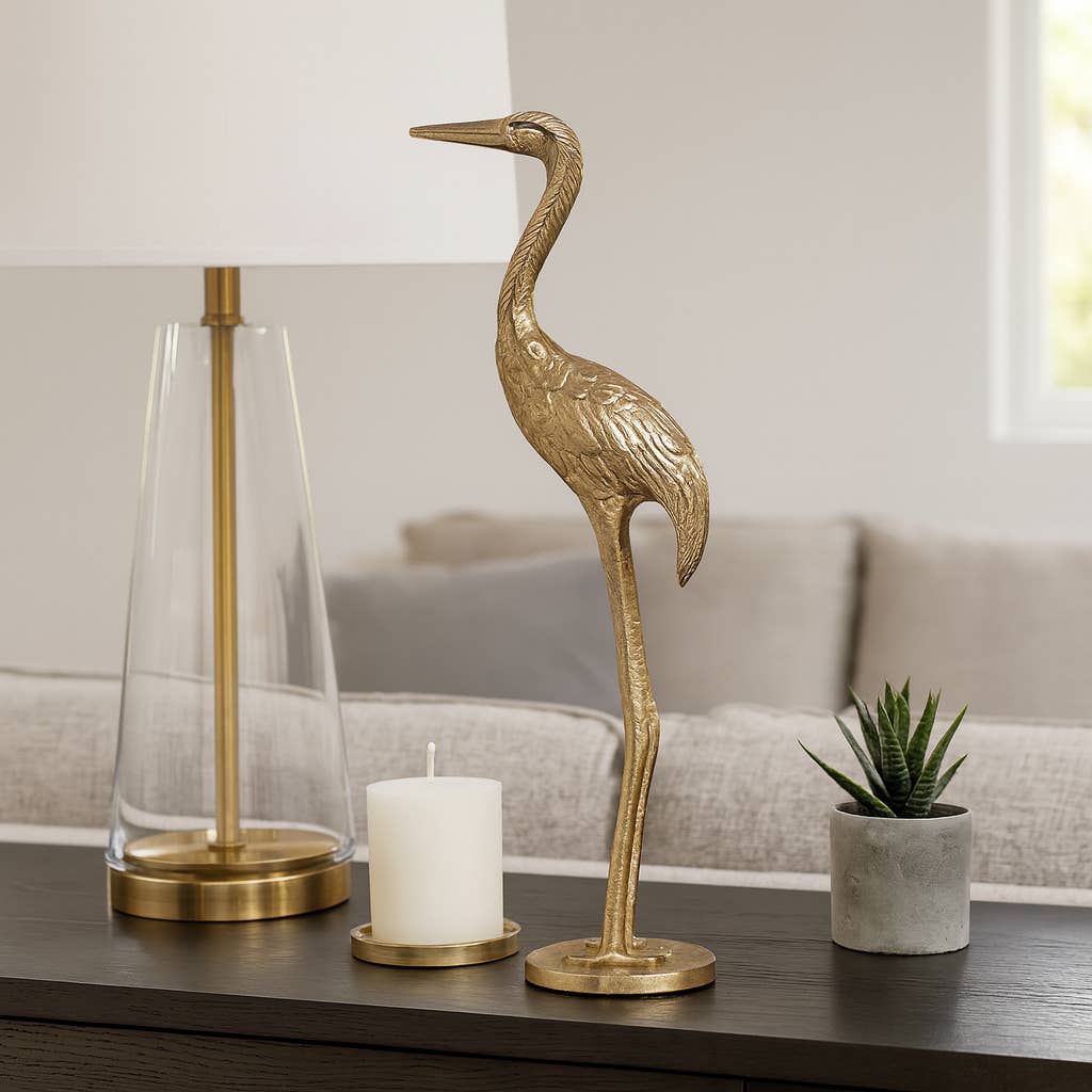 Gold Crane Gleaming Figurine - Cloth + Cabin