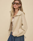 Ayla Stand Collar Drawstring Jacket