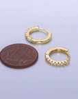 15mm Micro Paved Huggie Earrings