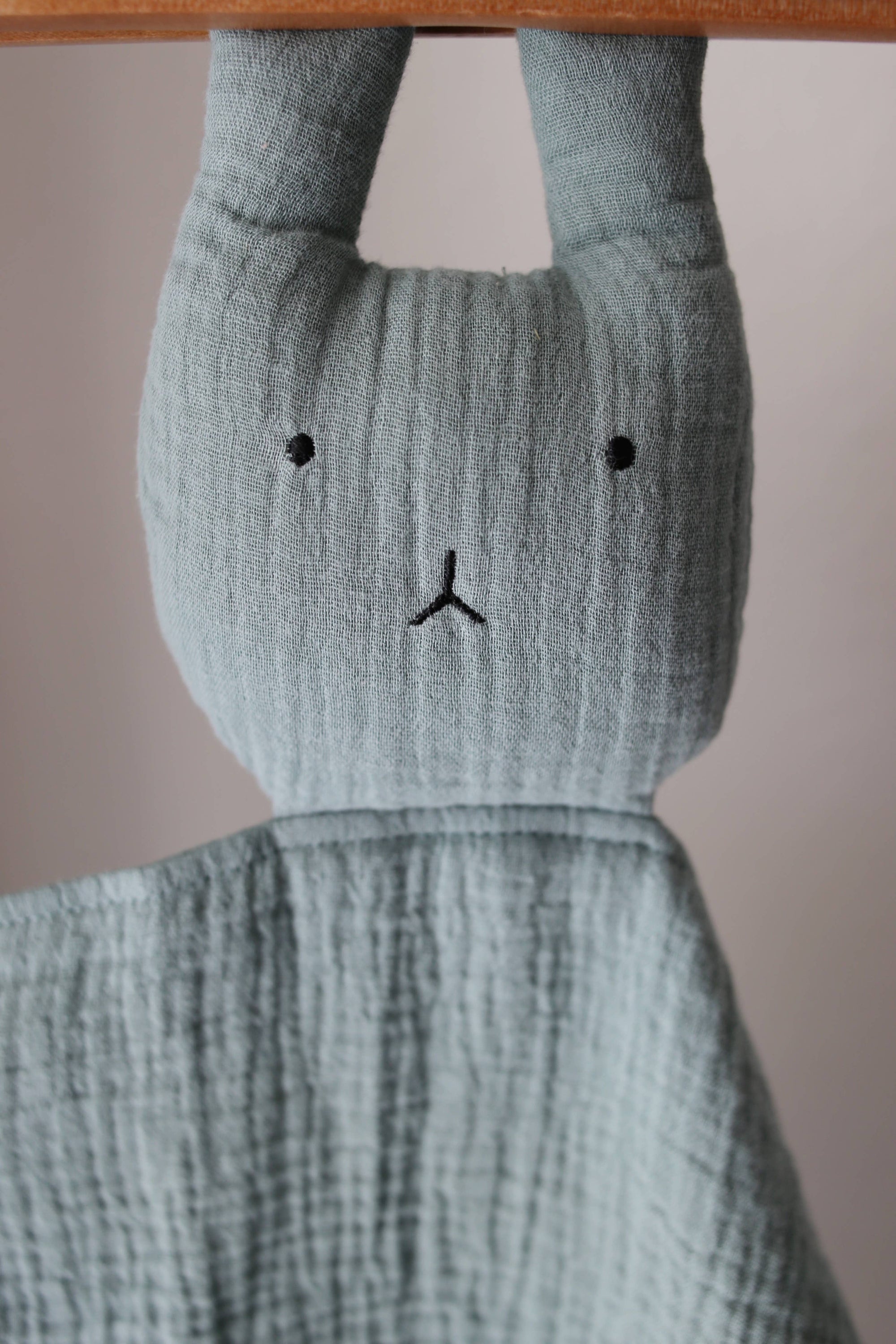 Organic Cotton Muslin Sage Bunny Lovey Blanket 