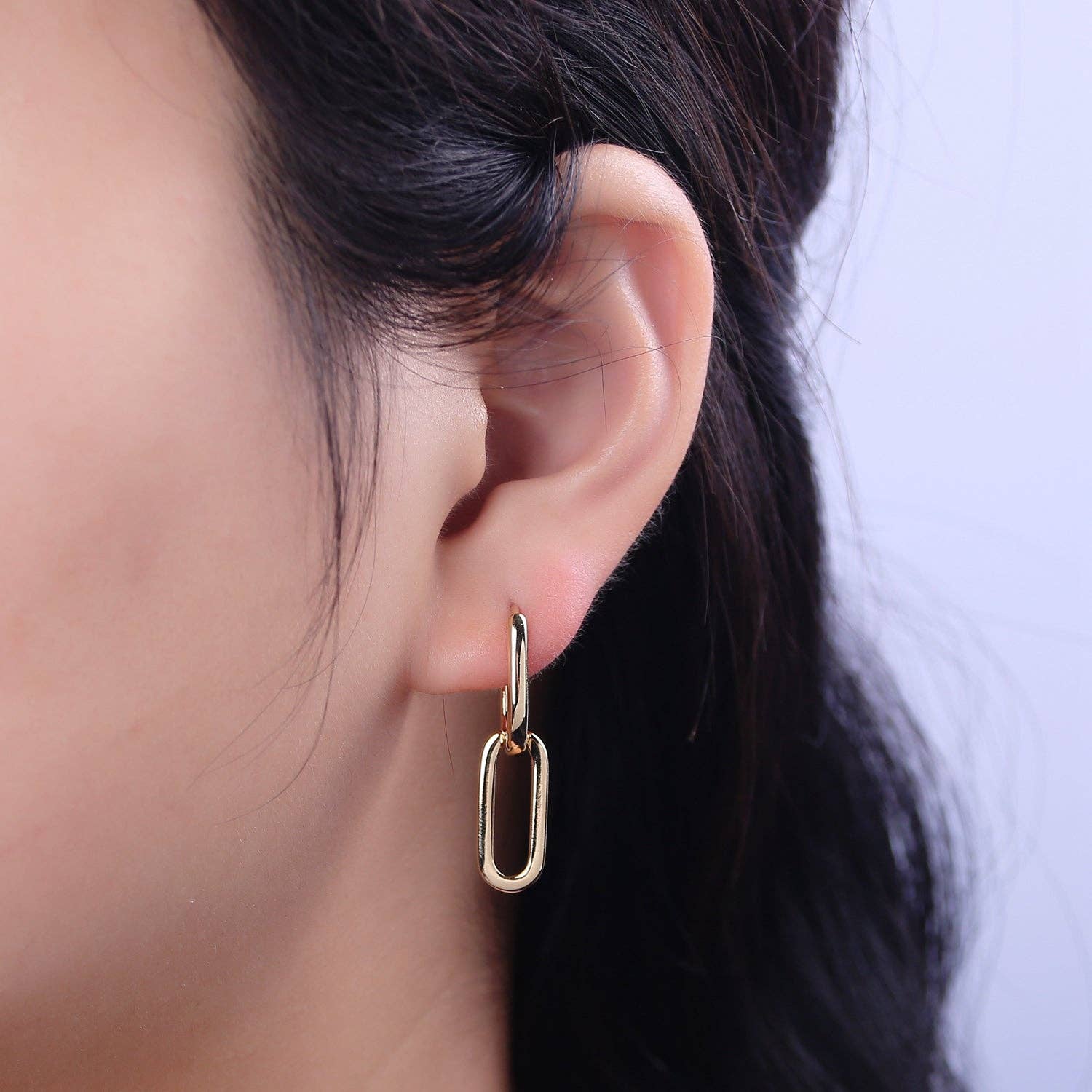Dangle Link Chain Hoop Earrings - Cloth + Cabin
