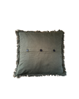 Moss Square Frayed Pillow