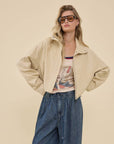 Ayla Stand Collar Drawstring Jacket