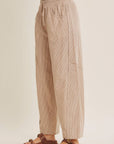 Karlie Elastic Stripe Cotton Barrel Pants - Cloth + Cabin